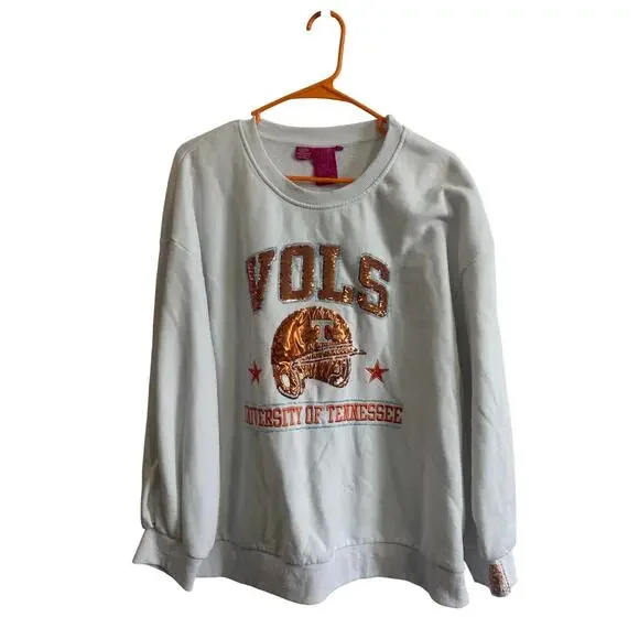 Queen of Sparkles Tennessee Vols Baseball Crewneck Sz M - Light Fade on Helmet - Picture 3 of 11